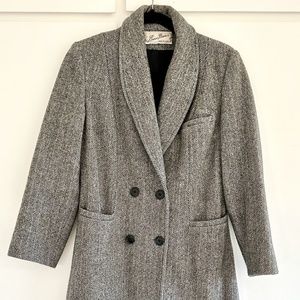 Vintage Union Made 1970s BEAU BREM Wool Herringbone Coat